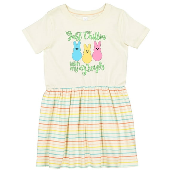Inktastic Funny Easter Just Chillin' with My Peeps Girls Toddler Dress