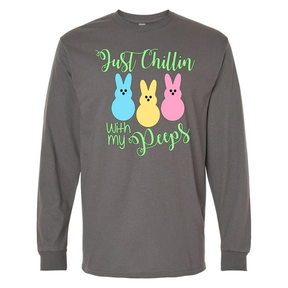 Inktastic Funny Easter Just Chillin' with My Peeps Long Sleeve T-Shirt