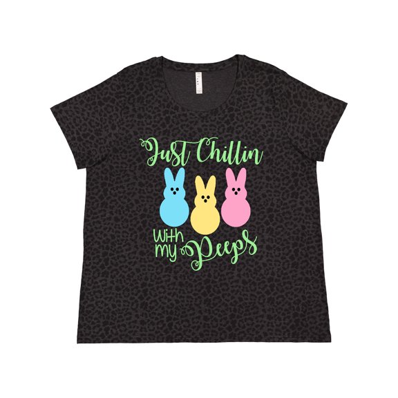 Inktastic Funny Easter Just Chillin' with My Peeps Women's Plus Size T-Shirt