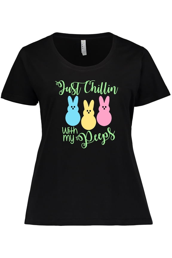 Funny Easter Just Chillin' with My Peeps Women's Plus Size T-Shirt
