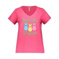 thumbnail image 1 of Inktastic Funny Easter Just Chillin' with My Peeps Women's Plus Size V-Neck T-Shirt, 1 of 4