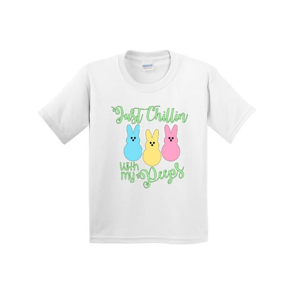 Inktastic Funny Easter Just Chillin' with My Peeps Youth T-Shirt