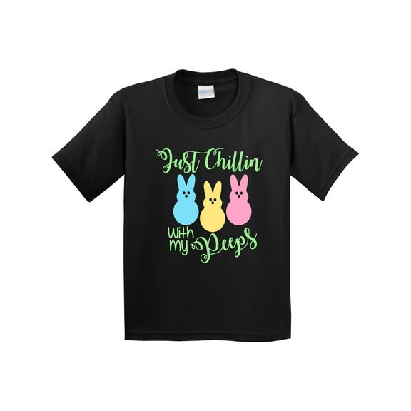 Inktastic Funny Easter Just Chillin' with My Peeps Youth T-Shirt