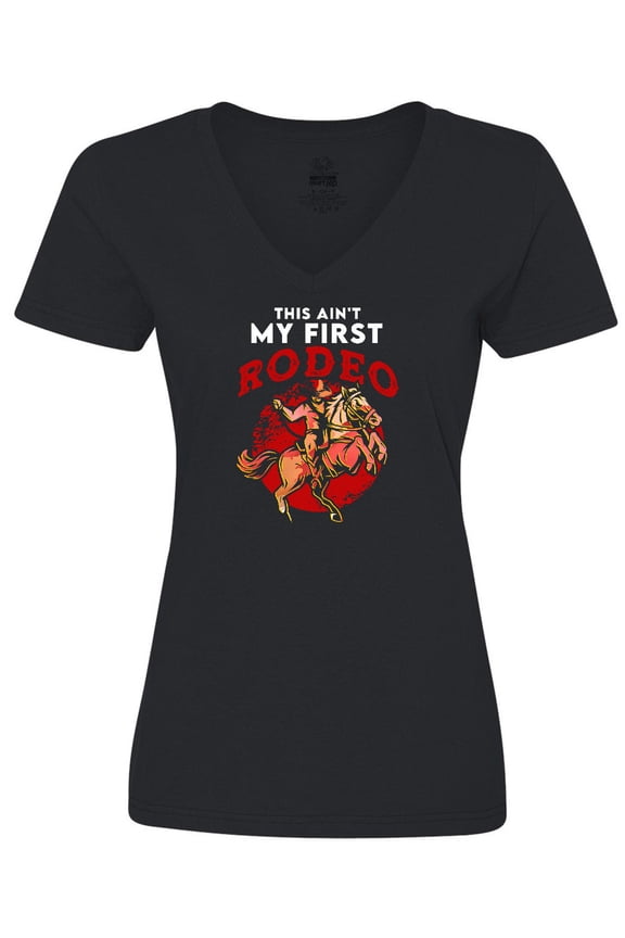 Funny First Rodeo Cowboy Women's V-Neck T-Shirt