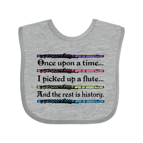 Inktastic Funny Flute Music Quote Boys or Girls Baby Bib