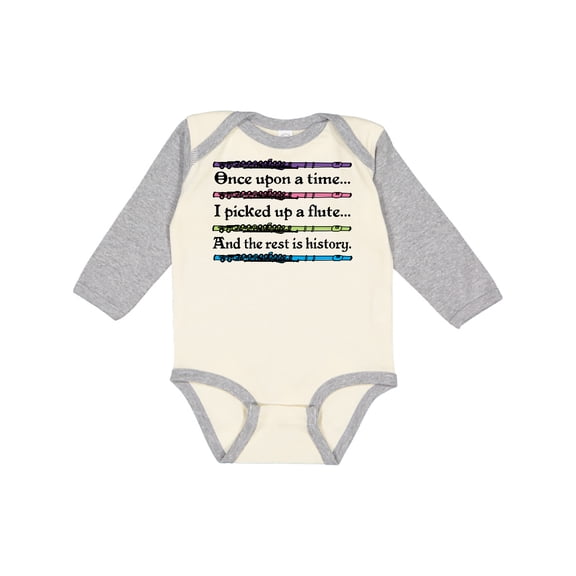 Inktastic Funny Flute Music Quote Boys or Girls Long Sleeve Baby Bodysuit