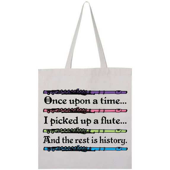 Inktastic Funny Flute Music Quote Tote Bag