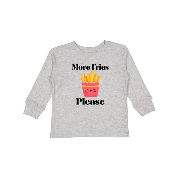 Inktastic Funny French Fry More Fries Boys or Girls Long Sleeve Toddler T-Shirt