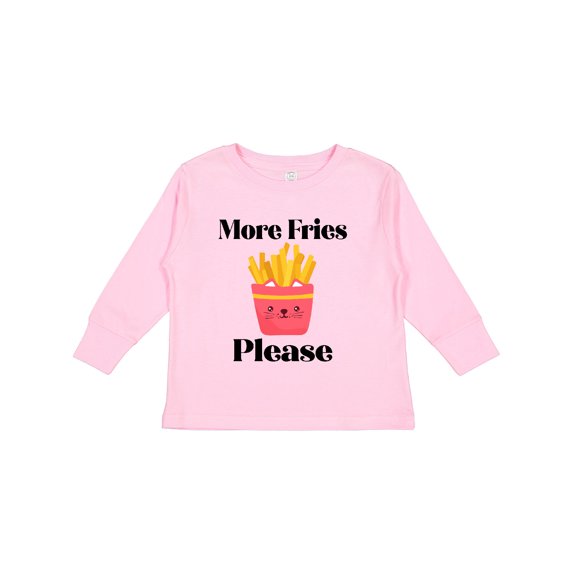 Inktastic Funny French Fry More Fries Boys or Girls Long Sleeve Toddler T-Shirt