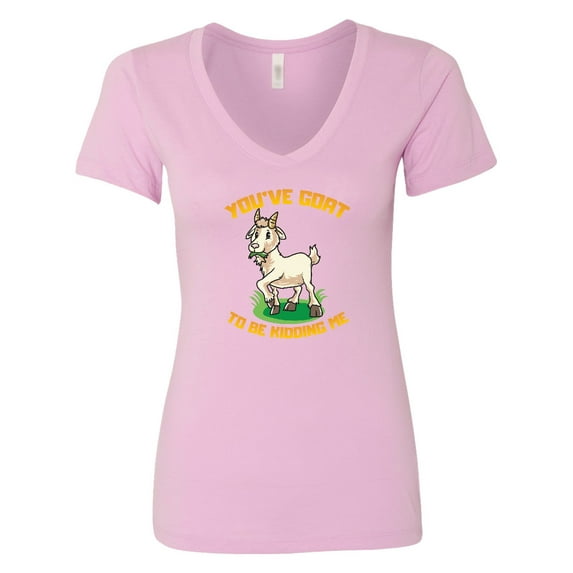 Inktastic Funny Goat Kid Joke Women's V-Neck T-Shirt