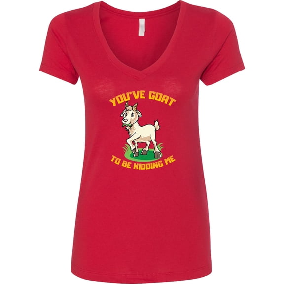 Inktastic Funny Goat Kid Joke Women's V-Neck T-Shirt