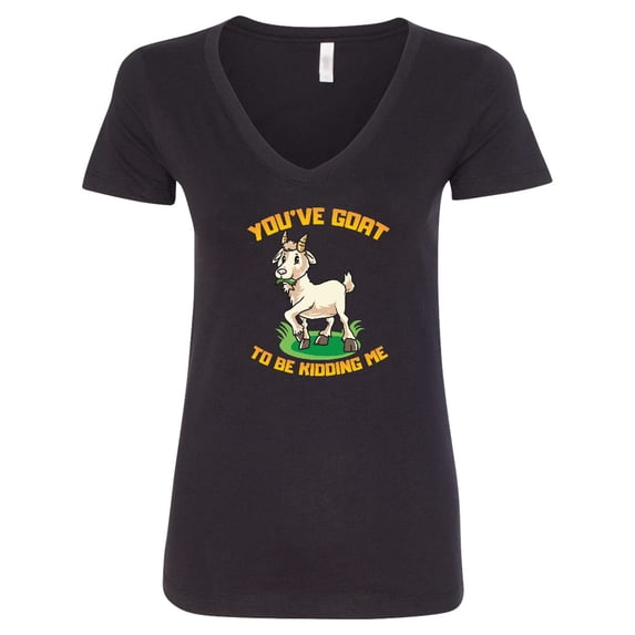 Inktastic Funny Goat Kid Joke Women's V-Neck T-Shirt
