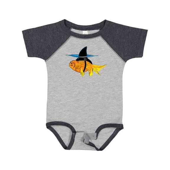 Inktastic Funny Goldfish with Shark Fin Boys or Girls Baby Bodysuit