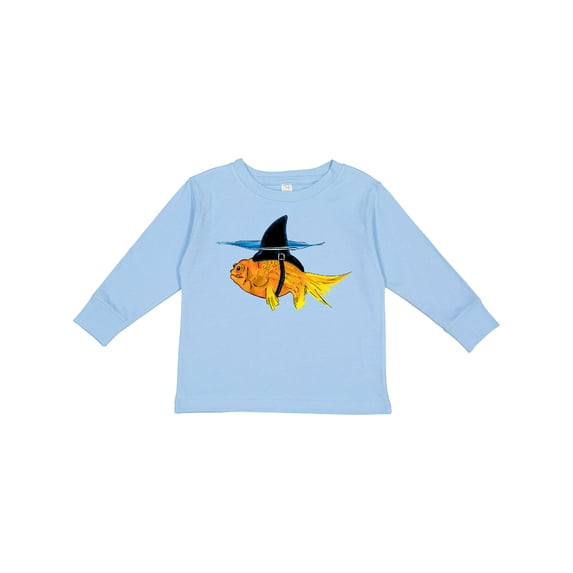 Inktastic Funny Goldfish with Shark Fin Boys or Girls Long Sleeve Toddler T-Shirt
