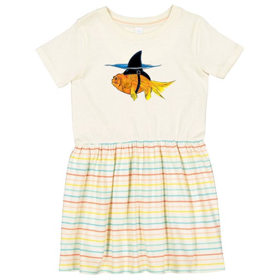 Inktastic Funny Goldfish with Shark Fin Girls Toddler Dress