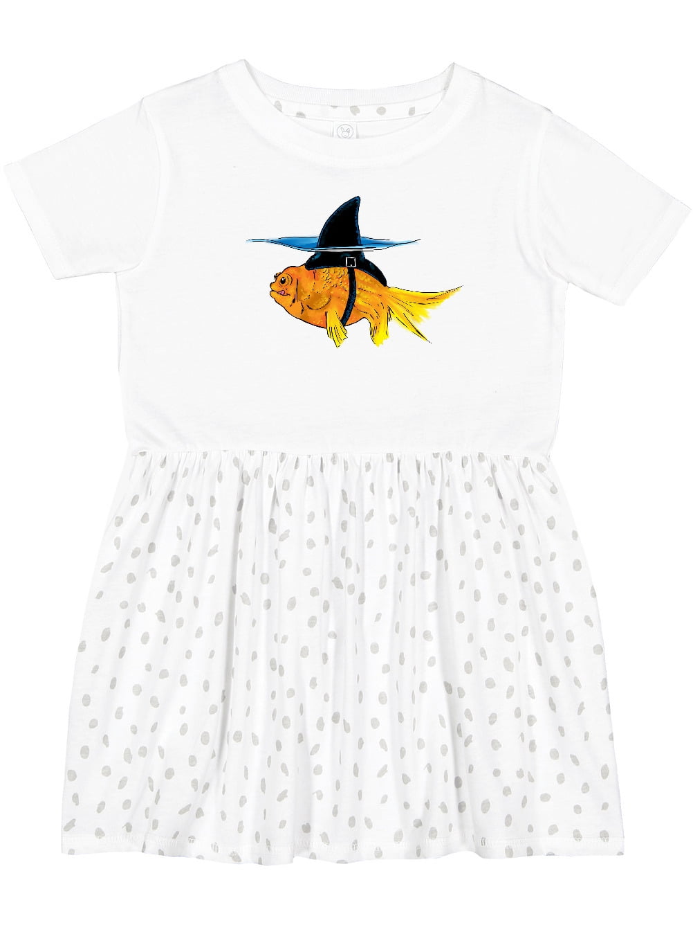 Inktastic Funny Goldfish with Shark Fin Girls Toddler Dress, Toddler Girl's, Size: 3T, White Inktastic Funny Goldfish with Shark Fin Girls Toddler Dress, Toddler Girl's, Size: 3T, White