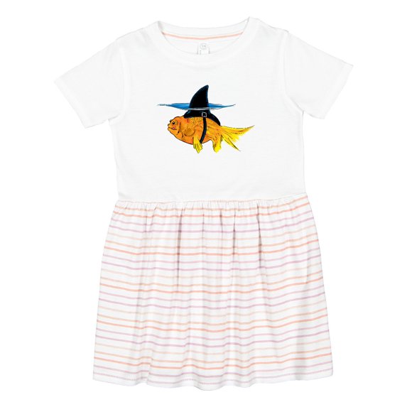 Inktastic Funny Goldfish with Shark Fin Girls Toddler Dress