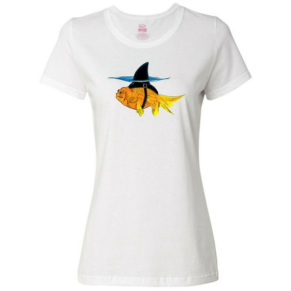 Inktastic Funny Goldfish with Shark Fin Women's T-Shirt