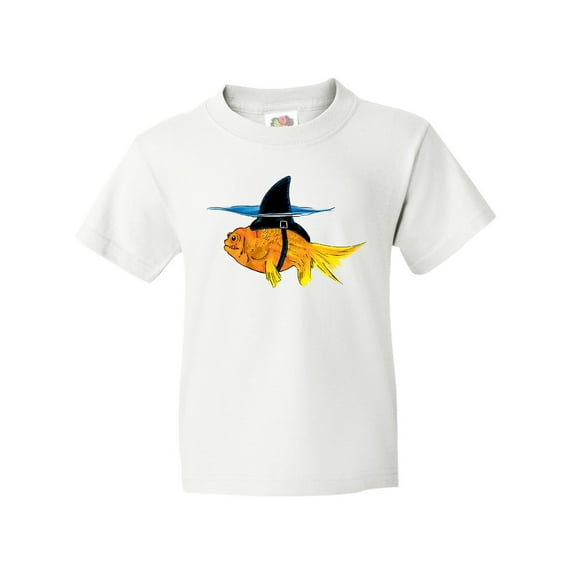 Inktastic Funny Goldfish with Shark Fin Youth T-Shirt