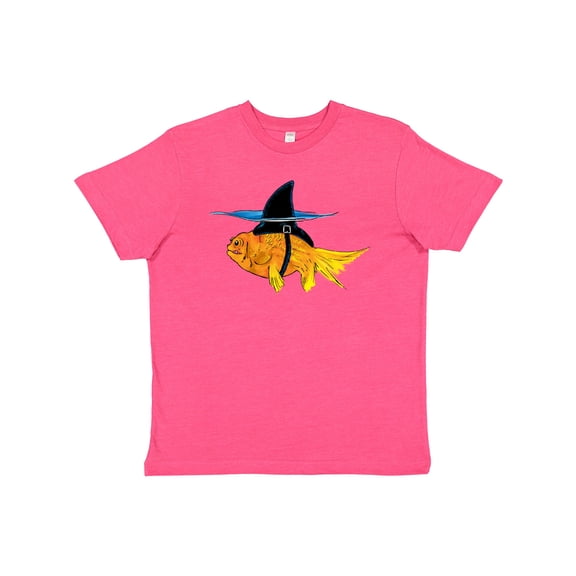 Inktastic Funny Goldfish with Shark Fin Youth T-Shirt
