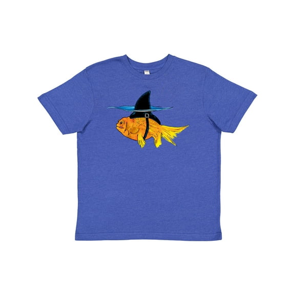 Inktastic Funny Goldfish with Shark Fin Youth T-Shirt