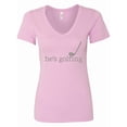 thumbnail image 1 of Inktastic Funny Golfing Tee He's Golfing Women's V-Neck T-Shirt, 1 of 5