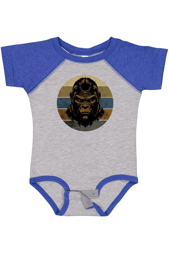 Funny Gorilla Retro Sunset Boys Baby Bodysuit