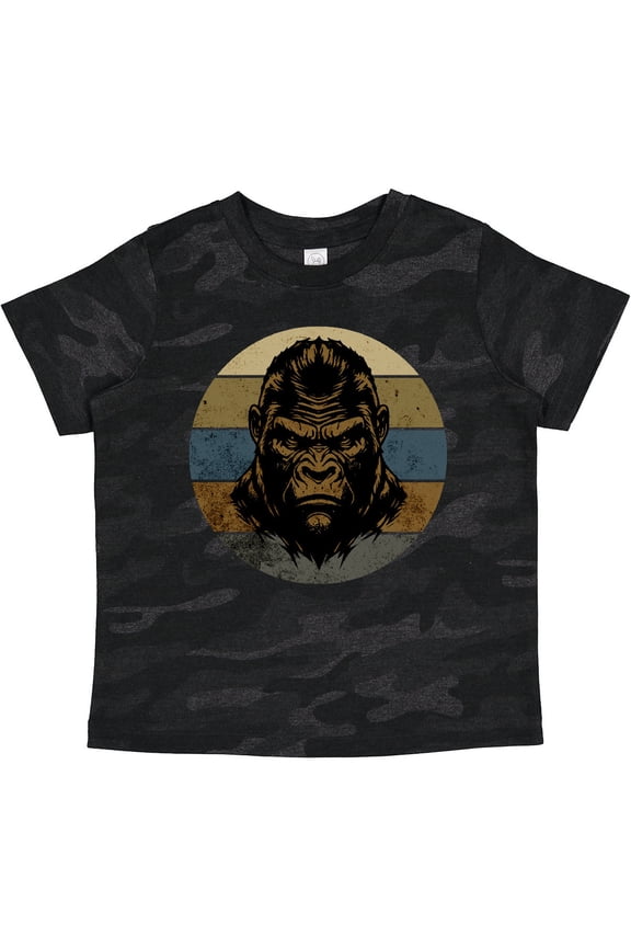Funny Gorilla Retro Sunset Boys Toddler T-Shirt