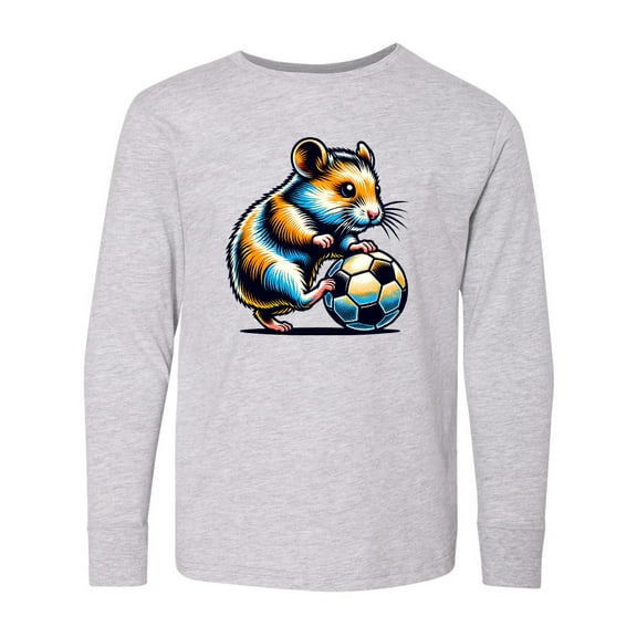 Inktastic Funny Hamster Soccer Long Sleeve Youth T-Shirt