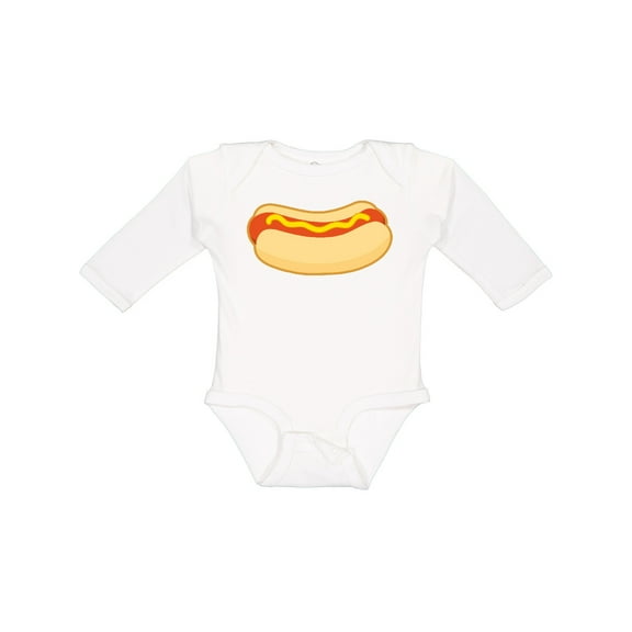 Inktastic Funny Hot Dog Boys or Girls Long Sleeve Baby Bodysuit