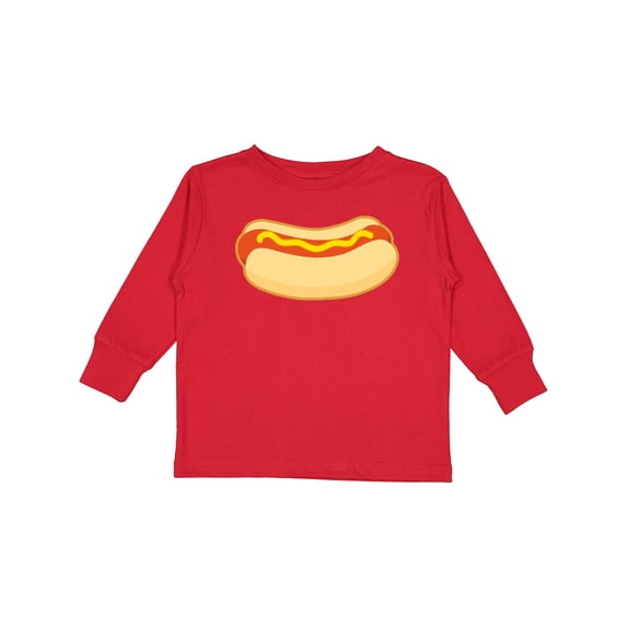 Inktastic Funny Hot Dog Boys or Girls Long Sleeve Toddler T-Shirt