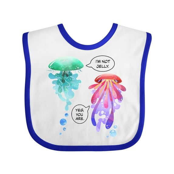 Inktastic Funny I'm Not Jelly Jellyfish in Blue and Pink Boys or Girls Baby Bib