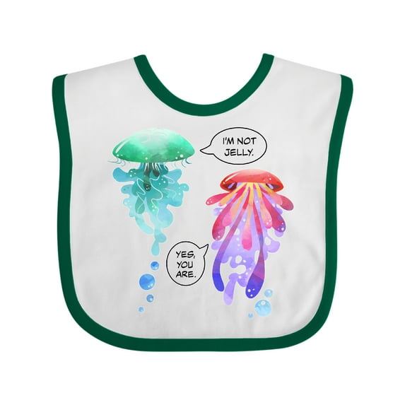 Inktastic Funny I'm Not Jelly Jellyfish in Blue and Pink Boys or Girls Baby Bib