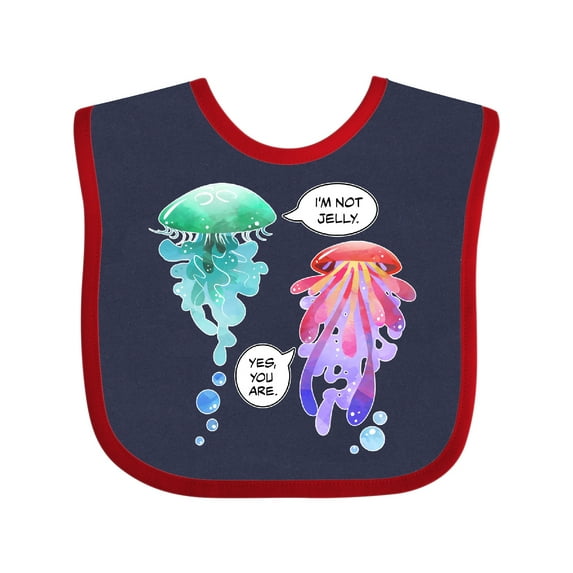 Inktastic Funny I'm Not Jelly Jellyfish in Blue and Pink Boys or Girls Baby Bib