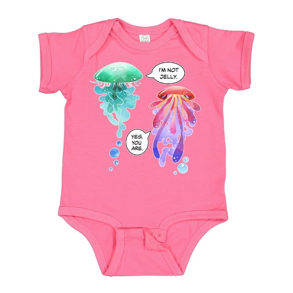 Inktastic Funny I'm Not Jelly Jellyfish in Blue and Pink Boys or Girls Baby Bodysuit