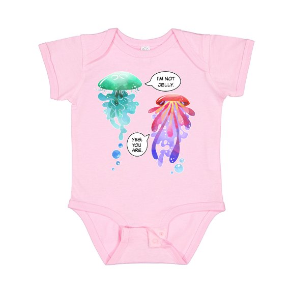 Inktastic Funny I'm Not Jelly Jellyfish in Blue and Pink Boys or Girls Baby Bodysuit