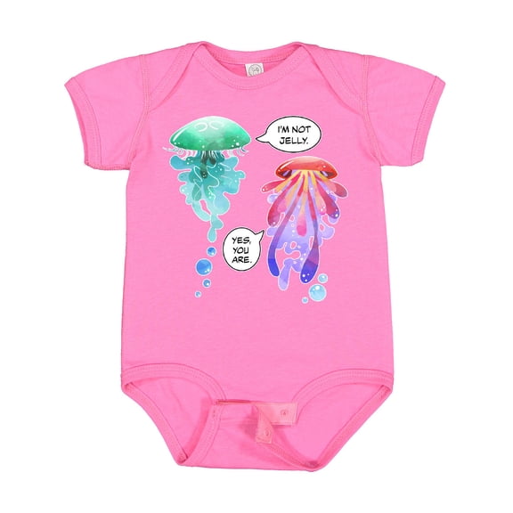 Inktastic Funny I'm Not Jelly Jellyfish in Blue and Pink Boys or Girls Baby Bodysuit