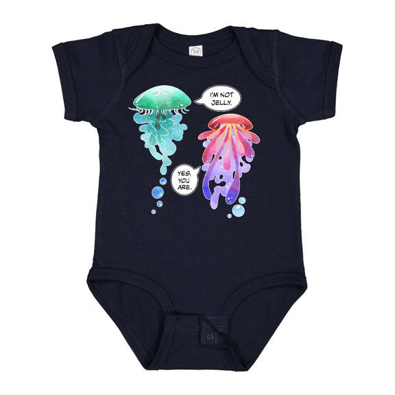 Inktastic Funny I'm Not Jelly Jellyfish in Blue and Pink Boys or Girls Baby Bodysuit