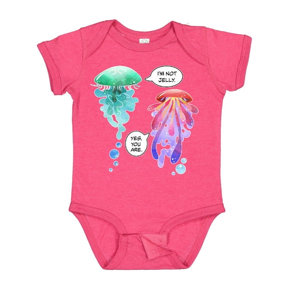 Inktastic Funny I'm Not Jelly Jellyfish in Blue and Pink Boys or Girls Baby Bodysuit
