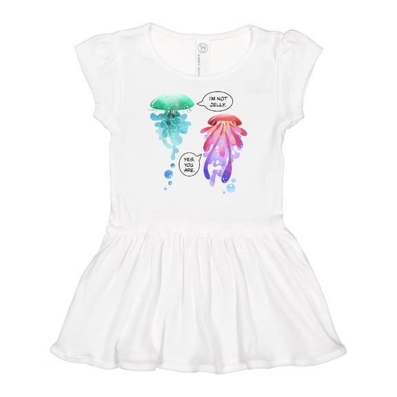 Inktastic Funny I'm Not Jelly Jellyfish in Blue and Pink Girls Baby Dress