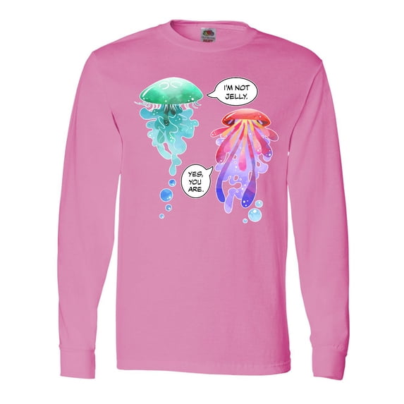 Inktastic Funny I'm Not Jelly Jellyfish in Blue and Pink Long Sleeve T-Shirt