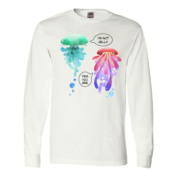Inktastic Funny I'm Not Jelly Jellyfish in Blue and Pink Long Sleeve T-Shirt