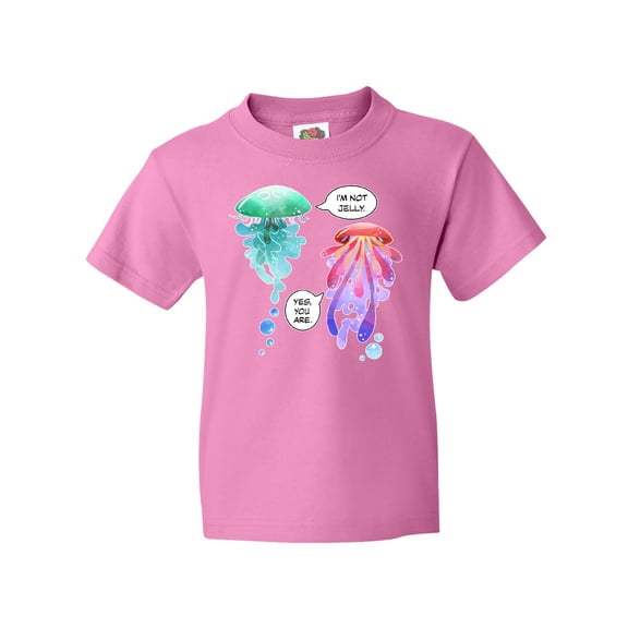 Inktastic Funny I'm Not Jelly Jellyfish in Blue and Pink Youth T-Shirt