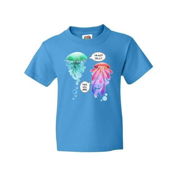 Inktastic Funny I'm Not Jelly Jellyfish in Blue and Pink Youth T-Shirt