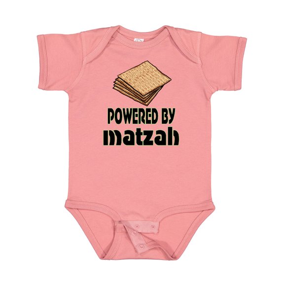 Inktastic Funny Passover Powered by Matzah Boys or Girls Baby Bodysuit