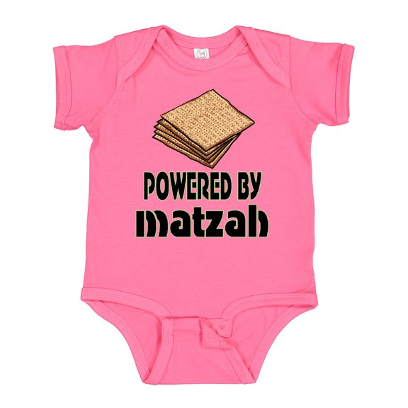 Inktastic Funny Passover Powered by Matzah Boys or Girls Baby Bodysuit