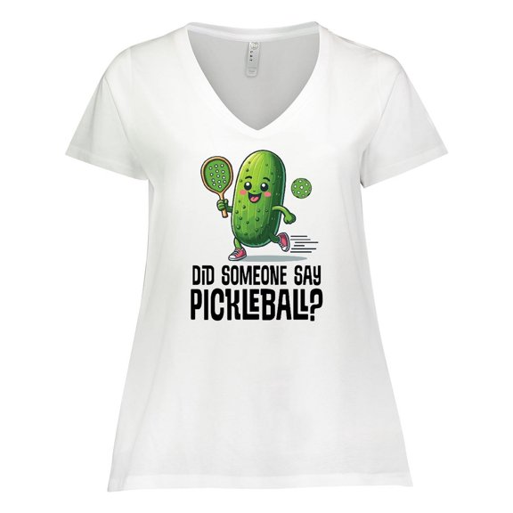Inktastic Funny Pickleball Player Quote Women's Plus Size V-Neck T-Shirt