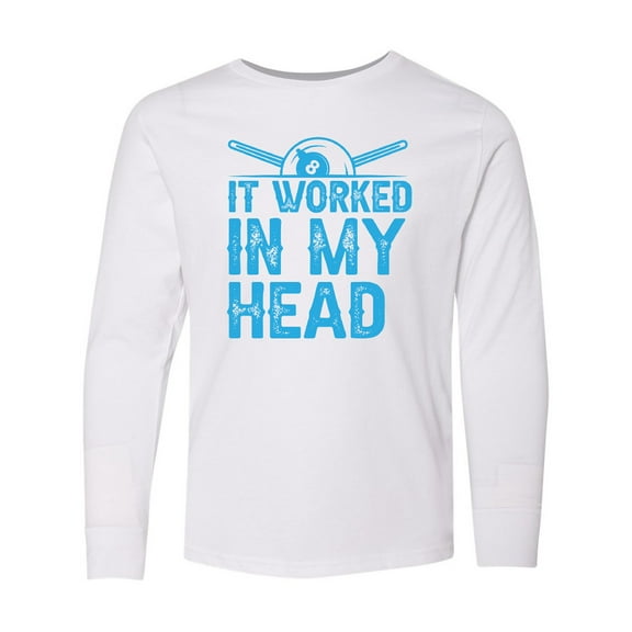 Inktastic Funny Pool Billiards Quote Long Sleeve Youth T-Shirt