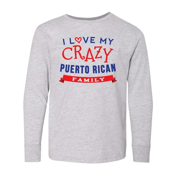 Inktastic Funny Puerto Rican Family Reunion Long Sleeve Youth T-Shirt