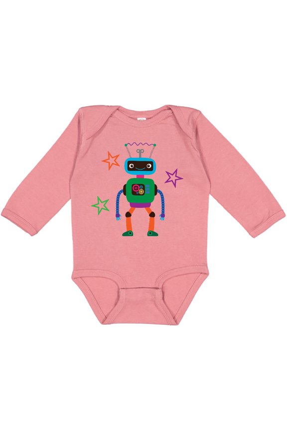 Funny Robotics Team Robot Boys or Girls Long Sleeve Baby Bodysuit
